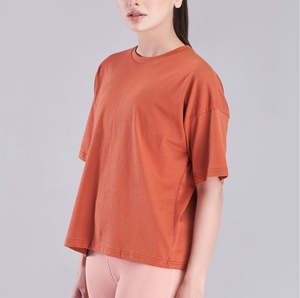 T-shirt décontracté pour femme, coupe ajustée, en polyester/coton doux, de haute qualité, respirant, idéal pour l'été, fabrication OEM, impression personnalisée - Product Image 2