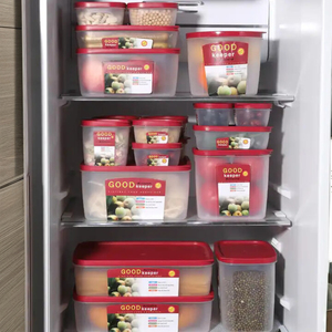 กล่องพลาสติกเก็บอาหารแบบเม็ดใสและกล่องพลาสติกสำหรับใช้ในครัวเรือนตู้เย็นห้องครัว - Product Image 4