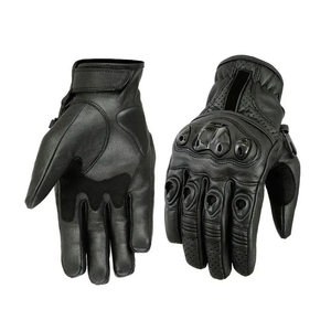Leather <b>Full</b> Finger Gloves With Adjustable Wrist Strap For Cycling Unisex Breathable Non <b>Slip</b> Protection All Seasons - Product Image 1