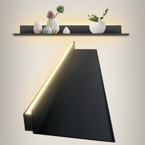 Estante Flotante de Madera Sheesham con Iluminación LED, Diseño Minimalista para Sala de Estar |   Muebles de Almacenamiento Artesanales de Moradabad al por Mayor - Product Image 1