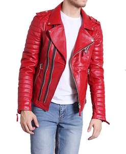 Men Genuine Leather Biker <b>Jacket</b> 2026 New Fashion High Quality Waterproof Breathable Anti-Uv <b>Mandarin</b> <b>Collar</b> - Product Image 4