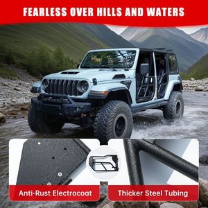 Puertas Tubulares con Espejo Retrovisor Lateral, Juego de 4 Piezas para Jeep Wrangler JL JLU Gladiator JT 4 Puertas (Incluye 4XE) 2018-2024, para Otros Modelos - Product Image 3