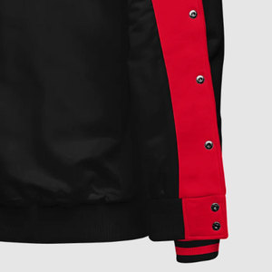 Veste de baseball pour homme, rouge et noir, coupe classique, couleur unie, fermeture à boutons, vêtement décontracté pour l'automne, dernier design - Product Image 4