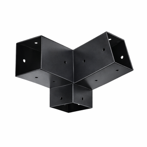 Kit de support de pergola 4x4 soudé sur mesure, directement de l'usine – Support d'angle en acier robuste à 3 voies avec base de poteau, fabriqué selon les plans - Product Image 2