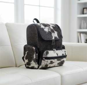 Mochila de Cuero Premium con Pelo, Hecha a Mano, para Viajes y Portátil, con Logotipo Personalizado, Fabricante Mayorista, Exportación LHBP-0009 - Product Image 2