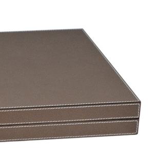 Customized Premium Quality PU Leather <b>Backgammon</b> Case Nifty Playing Surface Board Dice Packaging Trictrac <b>Set</b> - Product Image 5