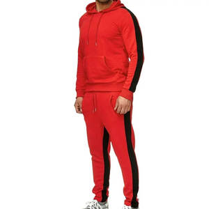 Survêtement à capuche rouge pour homme, manches longues, couleur unie, décontracté, pour l'automne, avec poches latérales, coupe régulière, matière respirante - Product Image 5