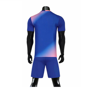 Conjunto de Camiseta de Fútbol para Hombre con Degradado Azul, Cuello en V, Manga Corta, Absorbe la Humedad, Ajuste Atlético, para Todas las Temporadas, Impresión Sublimada - Product Image 2