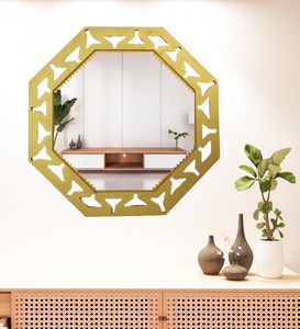 New design octagonal brass antique finished metal wall <b>mirror</b> available in customized sizes shapes designs colors for dining - Product Image 6