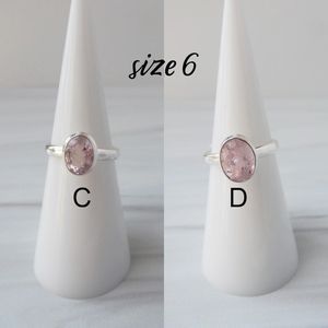 Morganite <b>Ring</b> Sterling Silver Pink Faceted Morganite <b>Ring</b> March Birthstone Jewelry Elegant Gift For Her <b>Adjustable</b> <b>Ring</b> - Product Image 4