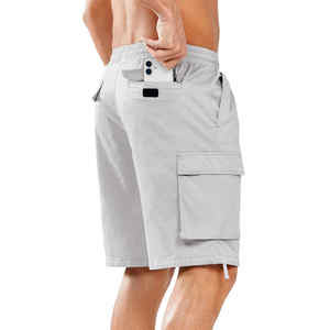 Shorts Cargo Homme Épais d'Été Multi-Poches Bleu Marine Personnalisables pour le Travail en Extérieur - Product Image 4