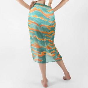 Women Tropical Printed Beach Sarong Wholesale Rayon Pareo Wrap <b>Skirt</b> Bikini Cover Up Lightweight Summer Holiday Beachwear - Product Image 3