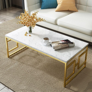 Creative Oval <b>Marble</b> Coffee <b>Table</b> with Gold Stainless Steel Base White Stone Center <b>Table</b> for Contemporary Living Room Furniture - Product Image 6
