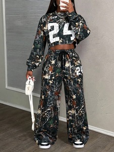 Ensemble de survêtement pour femme, veste zippée en coton et polyester, pantalon de jogging, respirant, extensible, vêtements de sport pour la gym et l'entraînement - Product Image 2