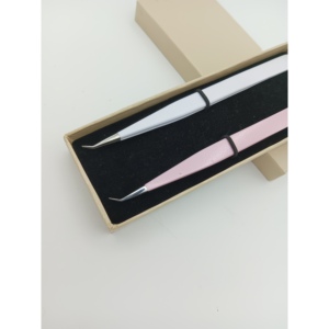 Pinzas para Pestañas de Acero Inoxidable de Precisión y Calidad Profesional, Punta Suave, Estándar de Salón para Artistas de Pestañas - Product Image 1