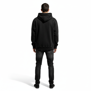 Sudadera con capucha de algodón grueso, estilo vintage, con efecto desgastado, lavado ácido, oversize, para hombre, estilo urbano, con dobladillo rasgado, OEM - Product Image 3