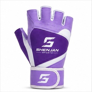 ถุงมือฟิตเนสสำหรับยกน้ำหนักกลางแจ้ง เพาะกาย แบบ unisex ปรับแต่งได้ หนังครึ่งนิ้ว กันลื่น ปิดด้วยแถบตีนตุ๊กแก - Product Image 1