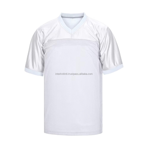 เสื้อเจอร์ซีย์อเมริกันฟุตบอลสีขาวคอวีสำหรับผู้ชาย แขนสั้น ระบายเหงื่อได้ดี ทรงปกติ ชุดกีฬาสำหรับผู้ใหญ่ ผลิตจากโพลีเอสเตอร์ 100% - Product Image 2