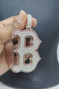 Pendentif Lettre Initiale VVS Moissanite pour Homme, Style Hip Hop Luxe, Diamant Sertie, Pendentif 3D, Bijoux Fins, Pendentif en Argent 925 - Product Image 4