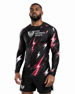 Rashguard Personalizado Unisex para MMA 2026, Logotipo Personalizado, Tejido Ecológico de Spandex/Nylon de 300g, Manga Larga, Modelo Jiu-Jitsu BJJ HMS - Product Image 1
