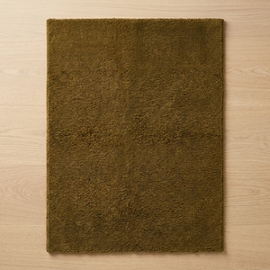 Tapis épais en laine/coton texturé, fait main, écologique, à poils moyens, de couleur marron uni, style scandinave, pour salon moderne - Product Image 5
