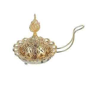 Brûleur d'encens en laiton (noir) |   Support en bois pour brûler du charbon de bois, idéal pour le bureau, le temple, la prière, la purification de la maison - Product Image 2