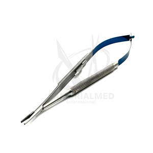 Porte-aiguilles chirurgical micro 18 cm droit à verrouillage, queue bleue, manuel, certifié CE, instruments de chirurgie dentaire en acier inoxydable - Product Image 5