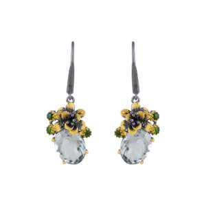 Wholesale 925 Sterling <b>Silver</b> <b>Stud</b> Earrings Top Selling Oval Cut Natural Green Amethyst Gemstone Prong Setting For Anniversaries - Product Image 1