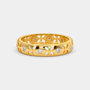 แหวนทอง 14K ประดับเพชรแล็บโกรว์ ลายดอกไม้ - Product Image 5