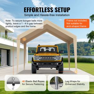 Bâche de remplacement robuste pour abri de voiture/garage 10 x 20 pieds, protection UV, installation facile - Product Image 4