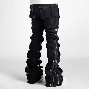 Jeans Skinny Homme OEM Style Motard Nouveau Design Déchiré Blanc Foncé Clair Délavé Coloré en Stock pour Dropshipping - Product Image 4