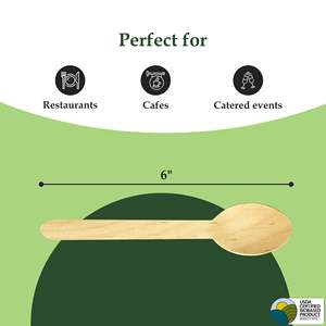 Cucchiai Monouso in Legno di Betulla, Confezione da 100 - Product Image 3