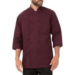 เสื้อเชฟสีแดง แบรนด์ Red Barbecue Kitchen ปักโลโก้ ระบายอากาศได้ดี ชุดยูนิฟอร์มเชฟสีแดงสำหรับโรงแรม ร้านอาหาร เสื้อแจ็คเก็ตเชฟแขนยาวสำหรับฤดูหนาว - Product Image 1