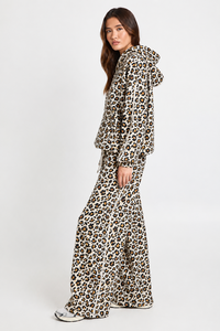 <b>Womens</b> <b>White</b> Yellow Leopard Print 2 Piece Tracksuit Set Oversized Hoodie & Wide Leg Pant Casual Streetwear <b>Jogger</b> For <b>Women</b> Wear - Product Image 4