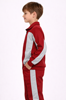 Ensemble de survêtement pour enfants de qualité supérieure, rouge et gris, en tissu molletonné doux et respirant pour un confort optimal toute la journée