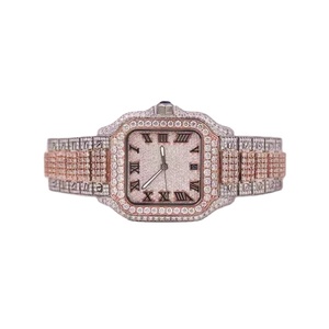 Reloj deportivo de lujo para hombre, 41mm, esfera redonda helada, Moissanite, diamantes grandes, logotipo personalizado, colección de Hip Hop, reloj de acero inoxidable - Product Image 1