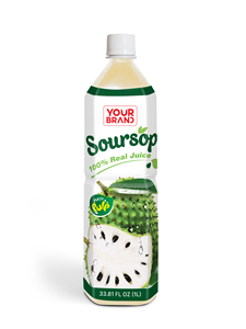 Jus de corossol naturel 1L avec pulpe, vente en gros, étiquette personnalisée, boisson aux fruits, fabricant de bouteilles PET, Vietnam - Product Image 1