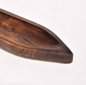 Porta Incienso de Madera Natural en Forma de Barco con Recolector de Ceniza, Soporte de Agarbatti de Madera Hecho a Mano para Meditación en el Hogar - Product Image 3