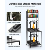 Support d'imprimante 3D à 4 niveaux avec rangement pour filament, cadre métallique, modèle D0100X32FVT, pour l'organisation d'atelier, conçu en Nouvelle-Zélande