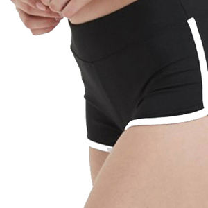 Shorts de yoga taille haute pour femme, motif uni, en Spandex/Nylon, avec poche inférieure, taille élastique, amincissant, pour le fitness - Product Image 3