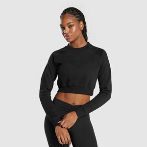 Sudadera Corta de Invierno Personalizada para Mujer, Tejida, 100% Algodón, Transpirable, de Manga Larga, Estilo Urbano - Product Image 5