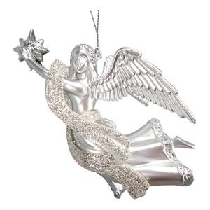 Adorno Navideño de Año Nuevo, Copas de Martini en Acrílico Plateado Mate con Copos de Nieve Plateados, Botella de Vino 3D, Ángel, Perro, Torre - Product Image 4