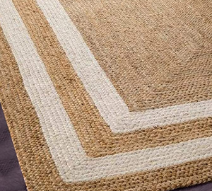 Natural and Bleached Double Border Jute Handmade Braided Area <b>Rugs</b>, Wholesale By Nhat Minh, Handmade In Vietnam, Jute Carpet - Product Image 2