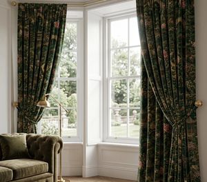 Modern Intricate Asian Lands Art Nouveau Velvet Or Blackout Window <b>Curtain</b> Each Panel Soft Luxury Decorative Drapes Room - Product Image 1