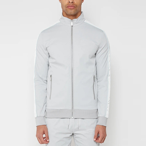 Men White Lightweight Tracksuit Set Full <b>Zip</b> <b>Hooded</b> Breathable Fabric Comfortable Relaxed Fit Side Detail <b>Zip</b> Pockets - Product Image 4