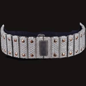 Reloj de Lujo con Diamantes Moissanite VVS Fabricado en Fábrica, Relojes Totalmente Cubiertos de Diamantes, Esfera Inteligente, Movimiento de Cuarzo Ultra-Band, Estilo Hip Hop - Product Image 4