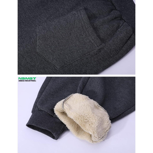 Pantalon de jogging d'hiver pour homme en tissu épais, doublure polaire chaude, couche de base unie et robuste, pantalon uniforme avec poches - Product Image 4