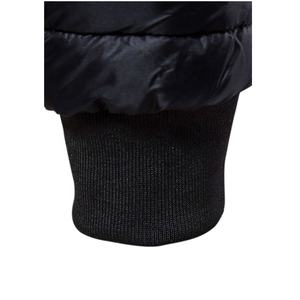 <b>Black</b> Duck Down Puffer Jacket for <b>Men</b> Thick Zipper Hooded Coat with Bubble Design Canvas Fabric <b>Overcoat</b> Style - Product Image 6