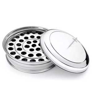 PREMIUM STAINLESS STEEL HOLY COMMUNION SINGLE TRAY SET FORTY CUP CAPACITY WITH STABLE RING ELEGANT <b>MIRROR</b> FINISH CHURCH SUPPLY - Product Image 1