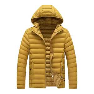 Men's Hooded Puffer <b>Jacket</b> <b>with</b> Stand Collar Zipper Closure Windproof Winter Casual Slim Fit 100% Polyester Shell <b>Fleece</b> <b>Lining</b> - Product Image 2